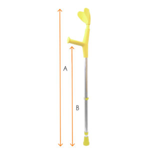 Βακτηρία Αγκώνος Παιδική Κίτρινη με ρυθμιζόμενα ύψη.