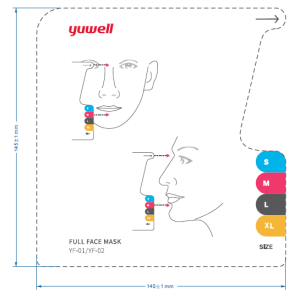 Στοματορινική Μάσκα Cpap YF02