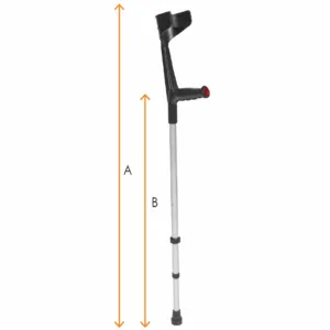 Βακτηρία Αγκώνος Ενισχυμένη με Σταθερή Λαβή Μαύρη