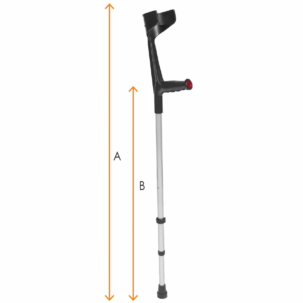 Βακτηρία Αγκώνος Ενισχυμένη με Σταθερή Λαβή Μαύρη