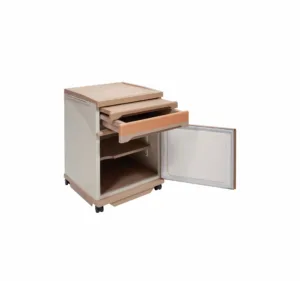 Κομοδίνο μεταλλικό καφέ