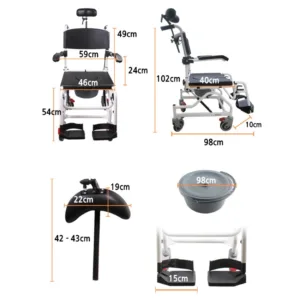 Αναπηρικό Αμαξίδιο Αλουμινίου Τροχήλατο, Αδιάβροχο με WC