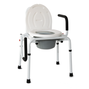 Καρέκλα με Δοχείο WC και Πτυσσόμενα Πλαϊνά