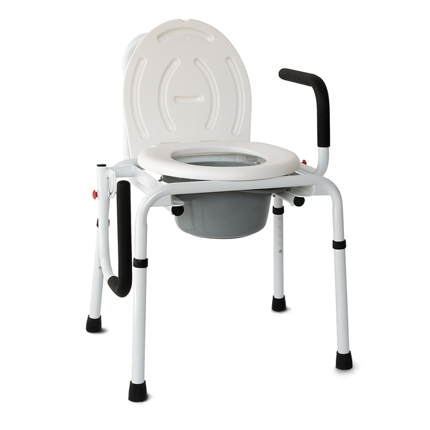 Καρέκλα με Δοχείο WC και Πτυσσόμενα Πλαϊνά