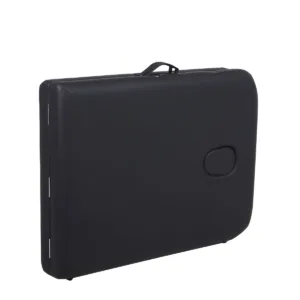 Πτυσσόμενο Κρεβάτι Μασάζ 2 Τμημάτων Αλουμινίου με Αξεσουάρ – Μαύρο (πλάτος 70cm)