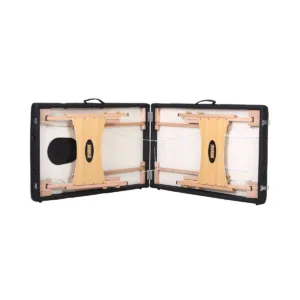 Ξύλινο Πτυσσόμενο Κρεβάτι Μασάζ 2 Τμημάτων Χωρίς Αξεσουάρ – Μαύρο (πλάτος 60cm)