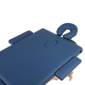 Ξύλινο Πτυσσόμενο Κρεβάτι Μασάζ 2 Τμημάτων με Αξεσουάρ – Μπλε (πλάτος 70cm)