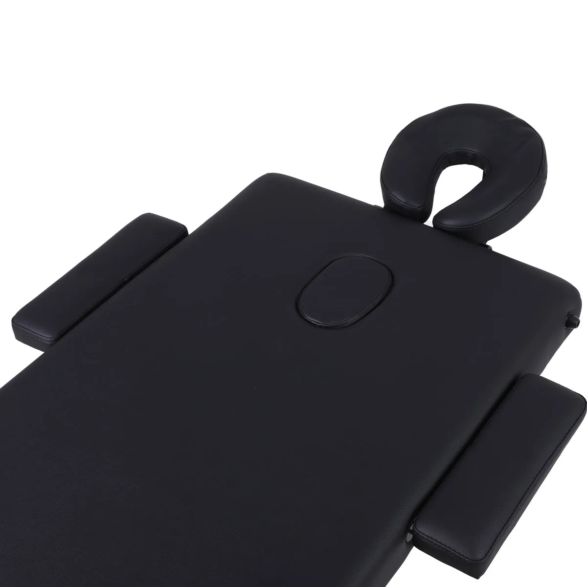 Ξύλινο Πτυσσόμενο Κρεβάτι Μασάζ 2 Τμημάτων με Αξεσουάρ – Μαύρο (πλάτος 60cm)