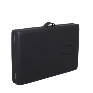 Ξύλινο Πτυσσόμενο Κρεβάτι Μασάζ 2 Τμημάτων με Αξεσουάρ – Μαύρο (πλάτος 60cm)