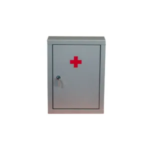 Επιτοίχιο μεταλλικό κουτί Α’ βοηθειών με ένα ράφι και κλειδαριά