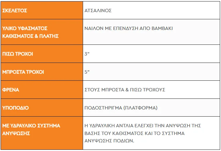 Καρέκλα Ανύψωσης Υδραυλική Τροχήλατη ESTIA IV 2 Screenshot 1